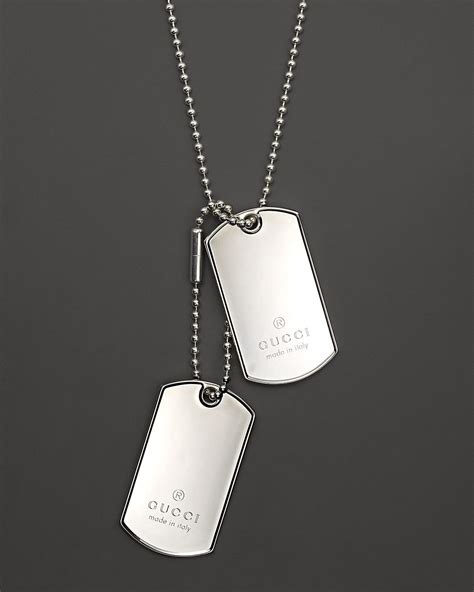 gucci silver dog tag bracelet|sterling silver dog tag necklace.